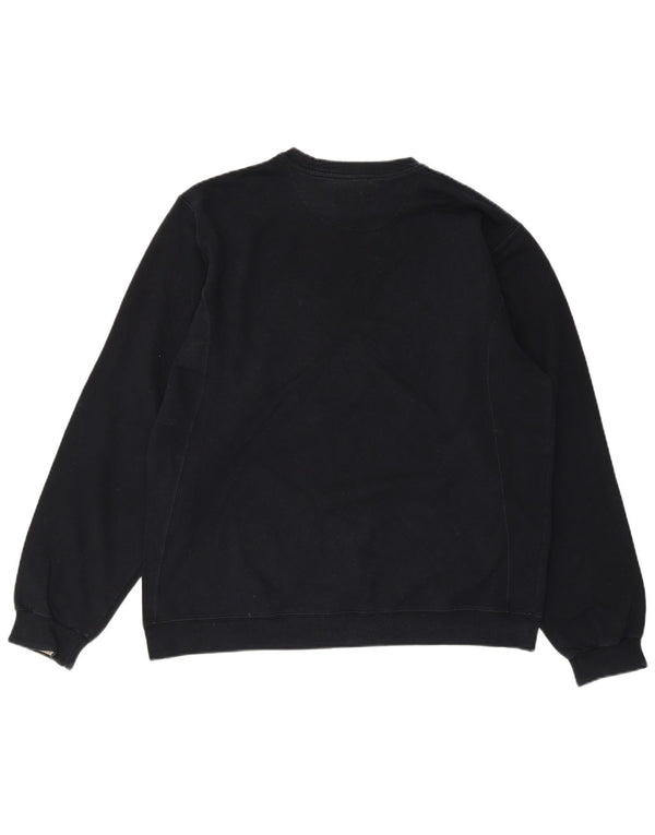 Champion Damen Grafik-Sweatshirt-Pullover UK 14 Medium Schwarz