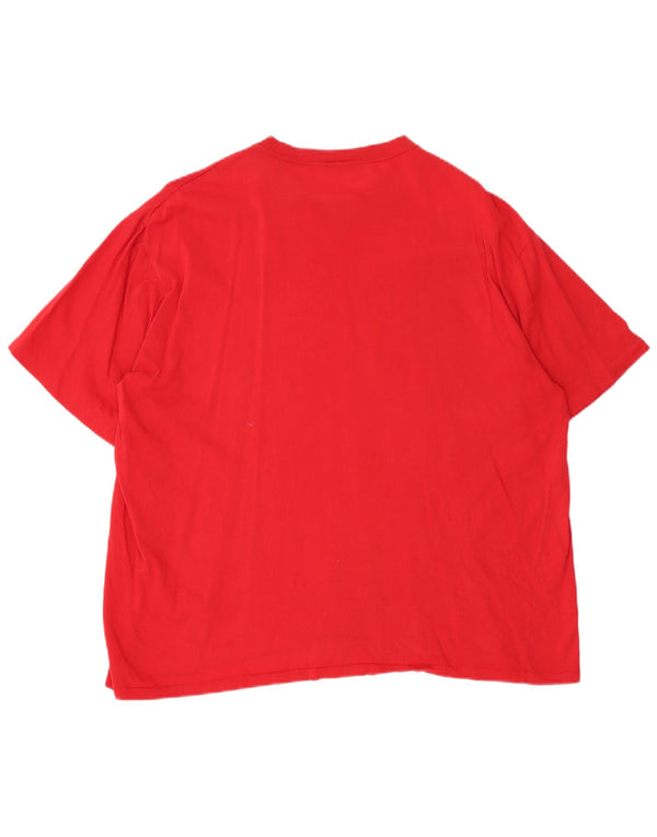 LACOSTE Herren T-Shirt Top Größe 7 2XL Rote Baumwolle