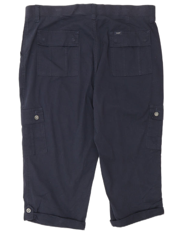 Lee Damen Cargo-Caprihose US 16 2XL W38 L19 Marineblaue Baumwolle