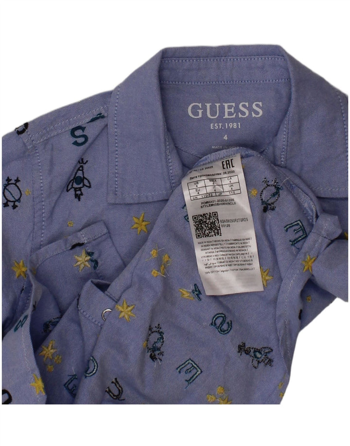 GUESS Jungen Grafikshirt 3-4 Jahre Blaue Baumwolle