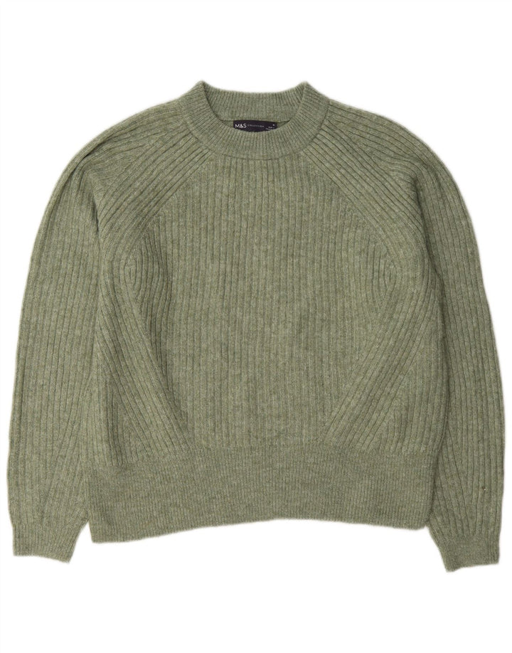 Marks & Spencer Damen-Pullover mit Rundhalsausschnitt, Gr. 14, Mittelgrün