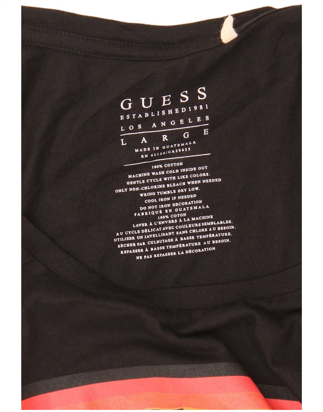 Guess Herren-Top mit Grafik, groß, aus schwarzer Baumwolle