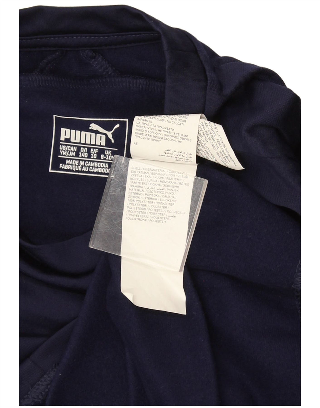 Puma Jungen Top Langarm 9-10 Jahre Marineblau Polyester