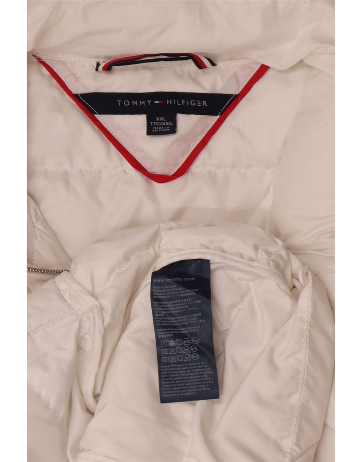 Tommy Hilfiger Damen Wattierte Jacke UK 20 2XL Weiß Polyamid