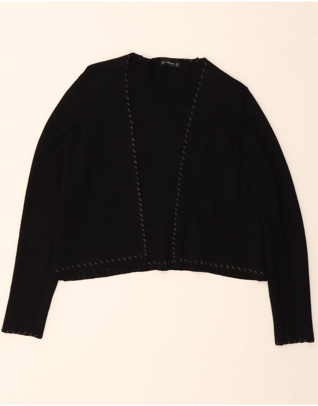 ZARA Womens Crop Open Cardigan Sweater UK 14 Medium Black Vintage Zara and Second-Hand Zara from Messina Hembry 