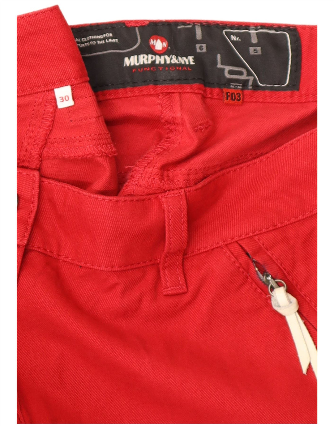 MURPHY & NYE Gerade Chino-Hose für Damen, W30, L32, rote Baumwolle