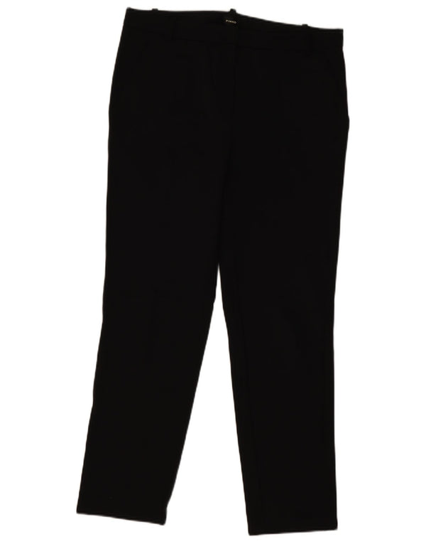 Pinko Damen Slim Chinohose UK 10 Small W28 L27 Schwarze Viskose