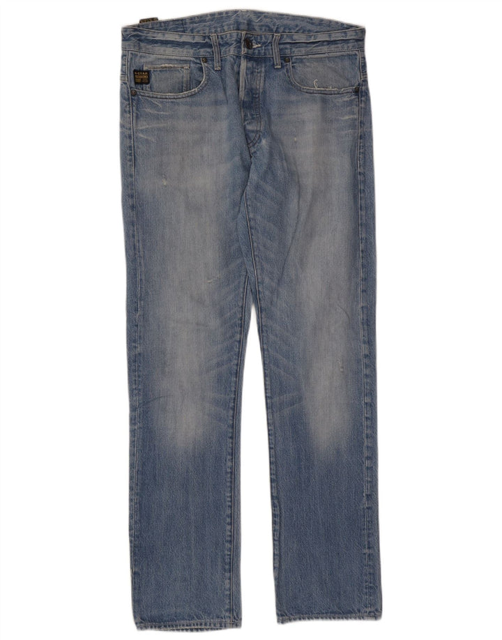 G-Star Herren Straight Jeans W33 L32 Blaue Baumwolle