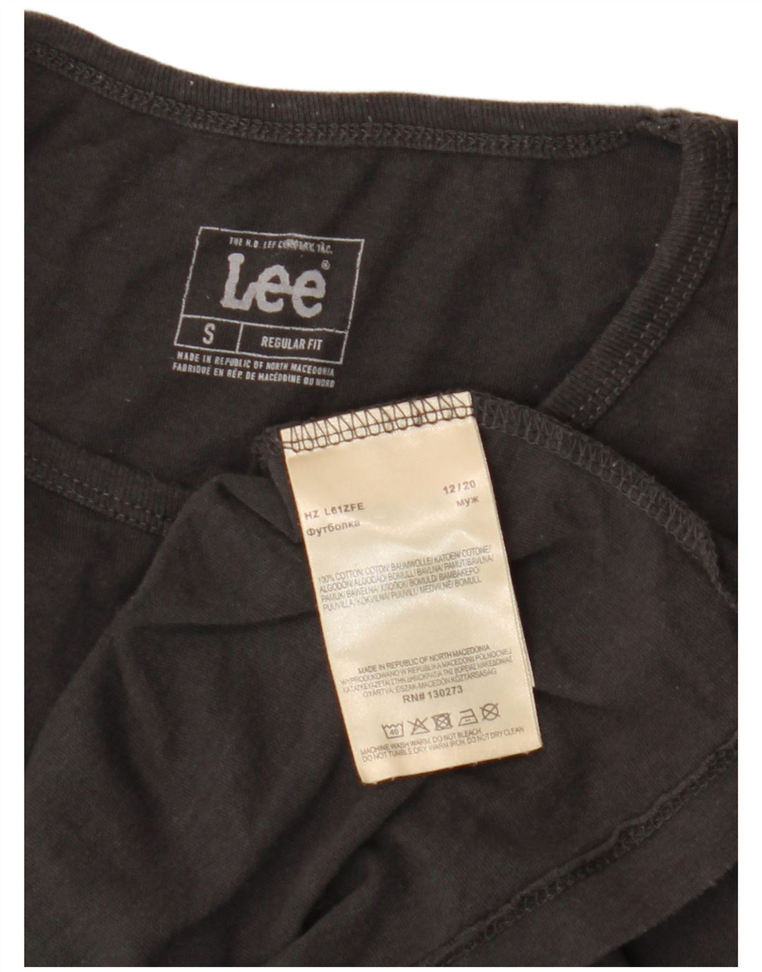 Lee Herren-T-Shirt mit normaler Passform, Größe S, Grau, Baumwolle