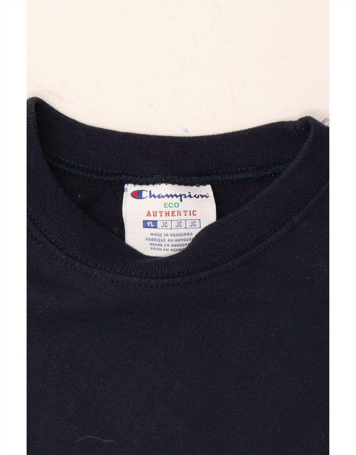 CHAMPION Boys Sweatshirt Jumper 11-12 Years Large Navy Blue Cotton Vintage Champion and Second-Hand Champion from Messina Hembry 