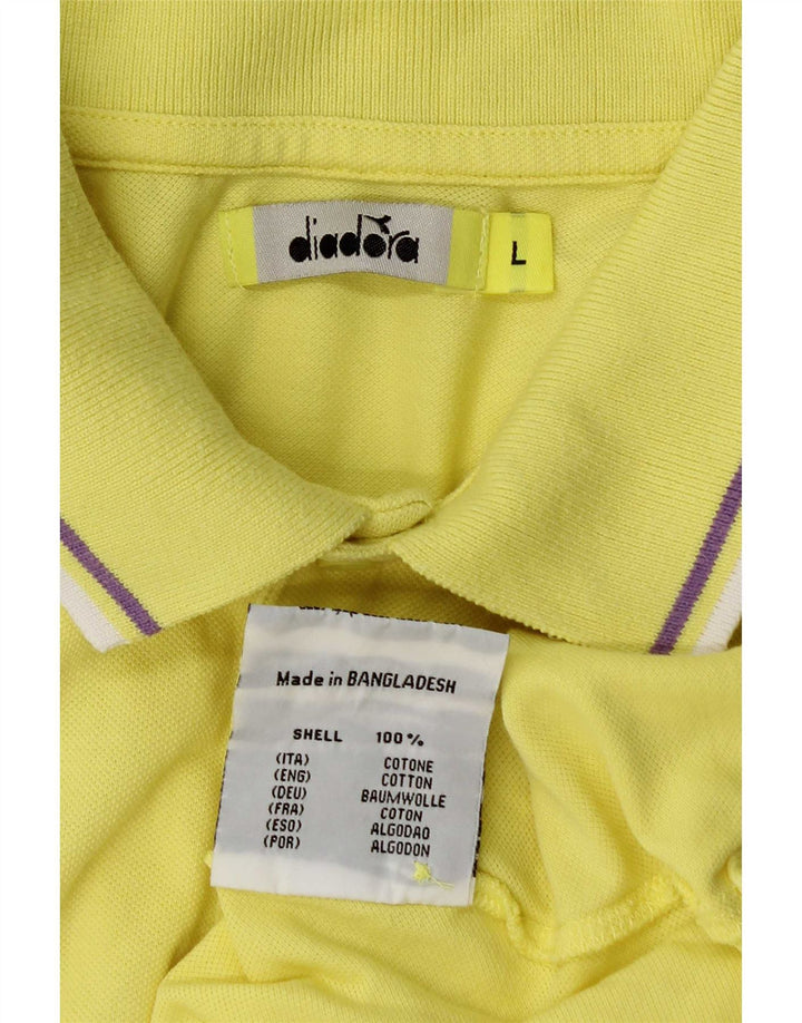 Diadora Herren-Poloshirt, große gelbe Baumwolle