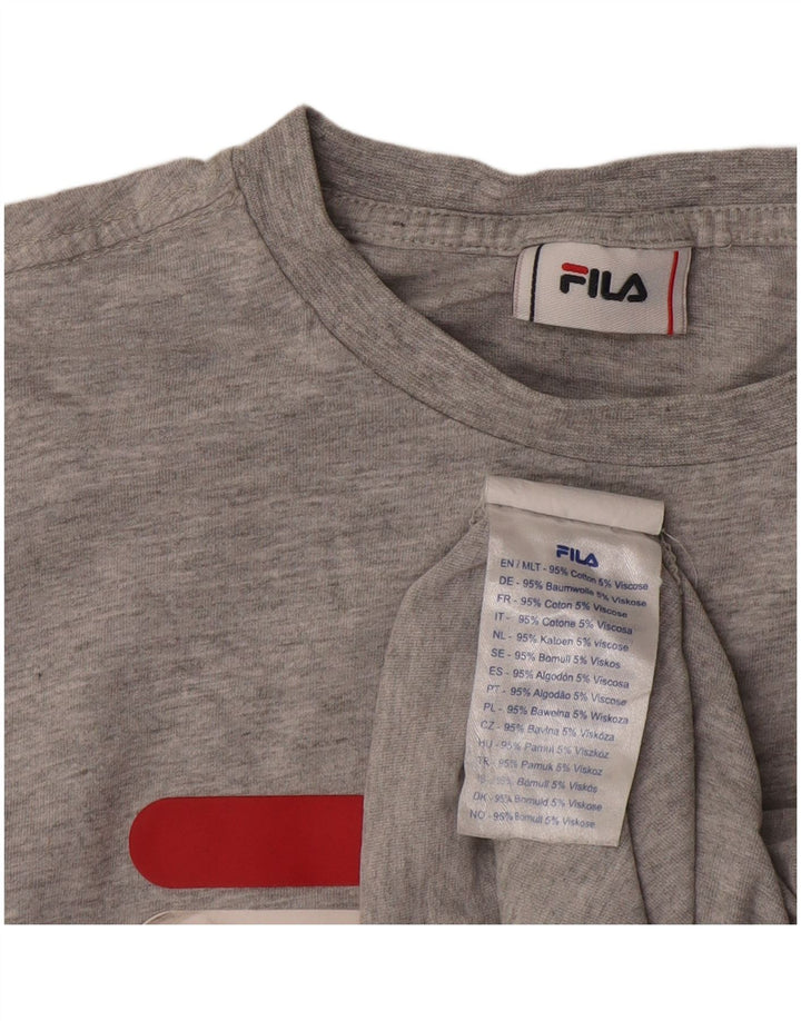 Fila Herren Grafik-T-Shirt-Oberteil aus mittelgrauer Baumwolle