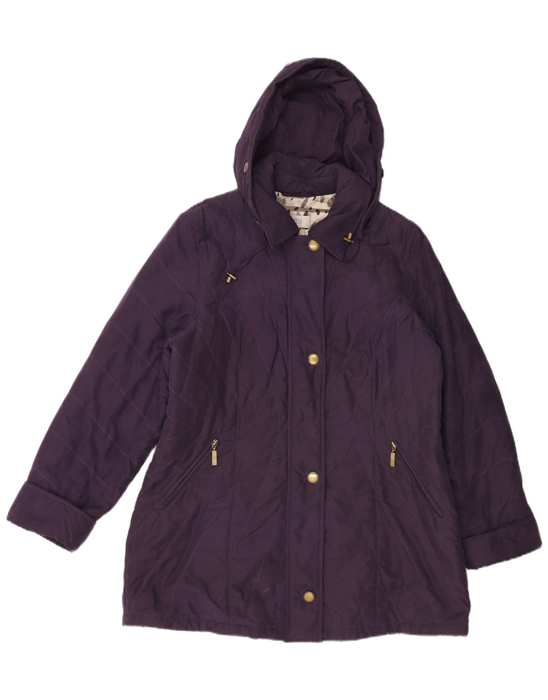 Marks & Spencer Damen-Windbreakerjacke mit Kapuze, UK 18, XL, Lila, Polyester