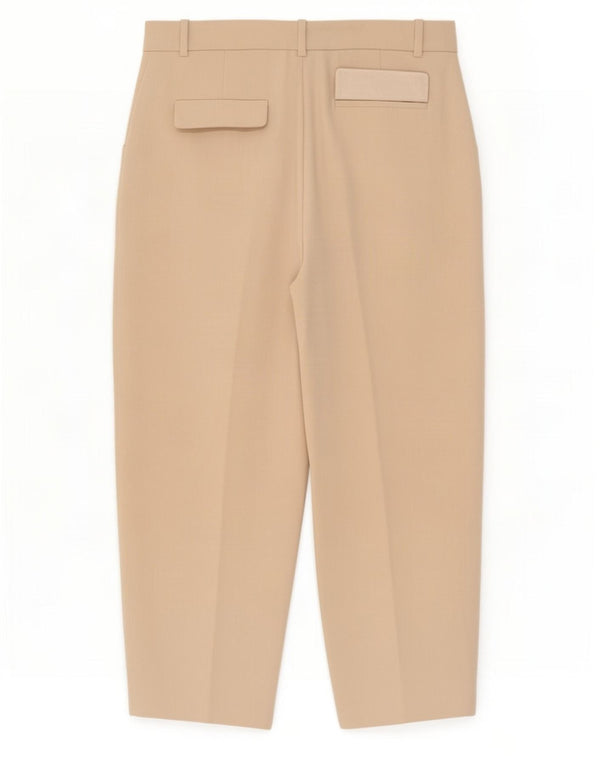 Zara Damen-Hosen mit hohem Bund und festem Bund, Größe L, W32, L25, Beige