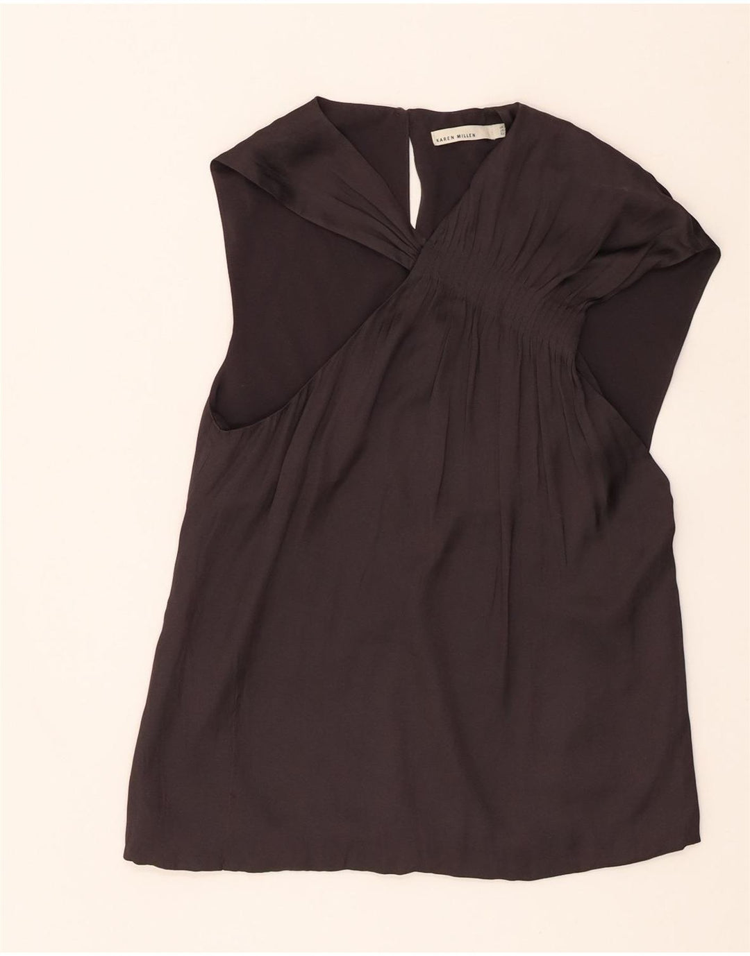 Karen Millen Damen ärmelloses Blusenoberteil, Größe S, Größe S, Schwarz, Polyester