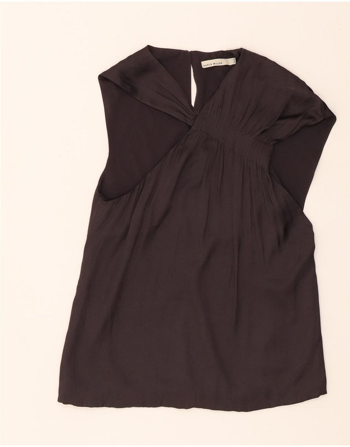 Karen Millen Damen ärmelloses Blusenoberteil, Größe S, Größe S, Schwarz, Polyester