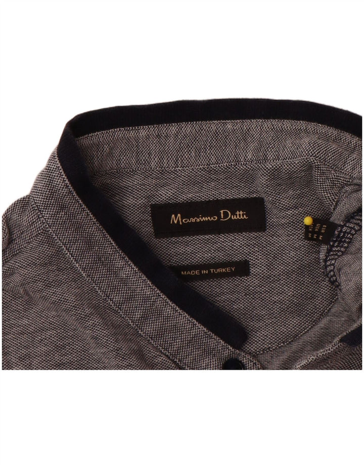 Massimo Dutti Herren Poloshirt Mittelgrau meliert
