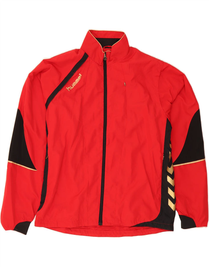 HUMMEL Mens Windbreaker Jacket UK 42 XL Red Colourblock Polyester Vintage Hummel and Second-Hand Hummel from Messina Hembry 
