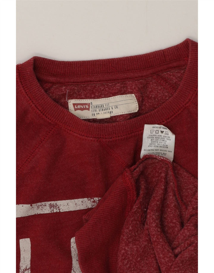 LEVI'S Herren-Sweatshirt mit grafischer Standard-Passform, Größe S, Rot, Baumwolle