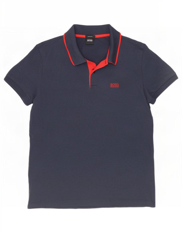 Hugo Boss Mens Polo Shirt Small Navy Blue Cotton