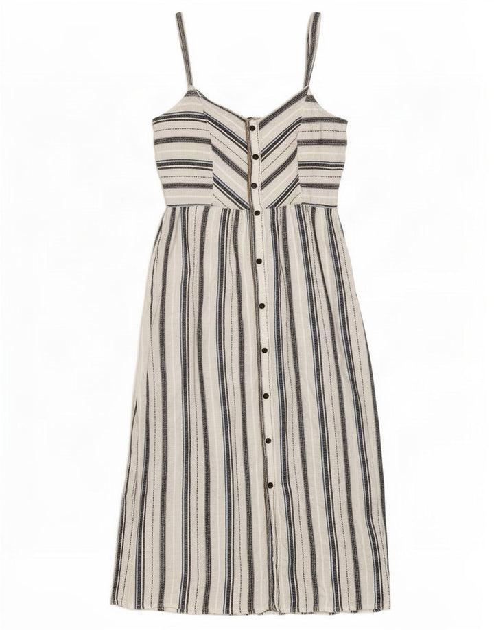 Zara Damen Sommerkleid UK 6 XS Weiß gestreift