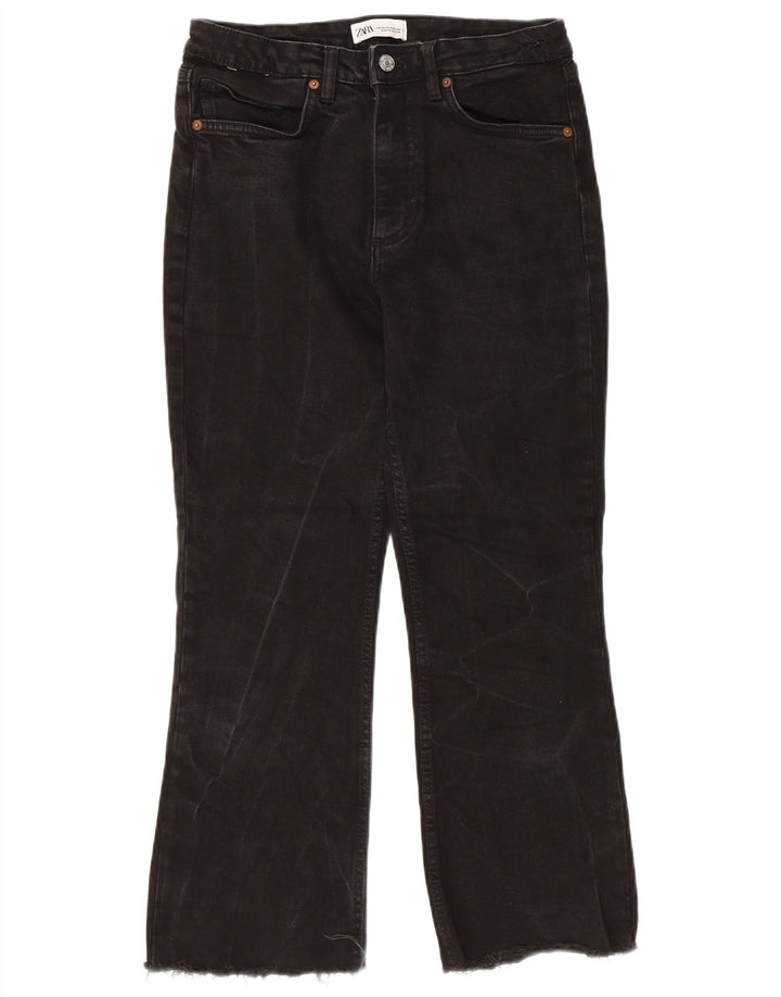 ZARA Damen Bootcut Jeans EU 36 XS W26 L25 Schwarz