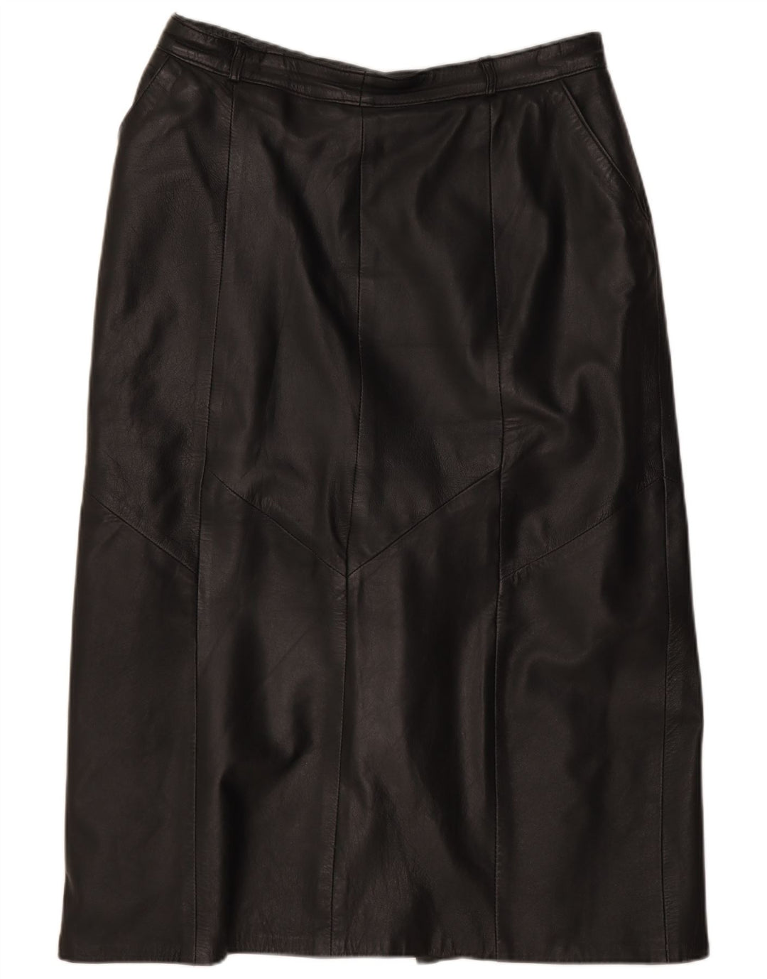 Vintage Damen Lederrock IT 42 Medium W28 Schwarz