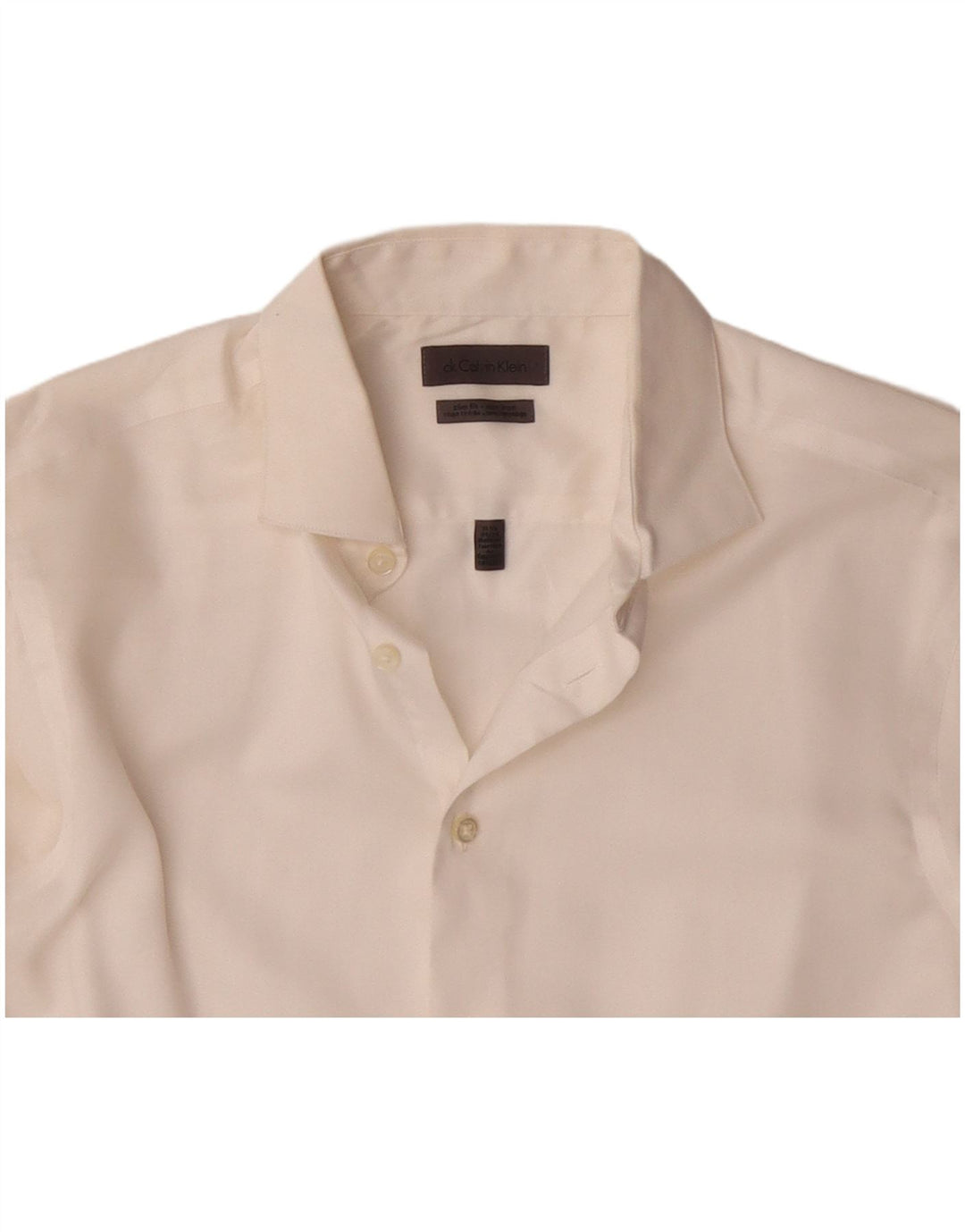 CALVIN KLEIN Herren Slim Fit Hemd Größe 15 1/2 Mittelweiße Baumwolle