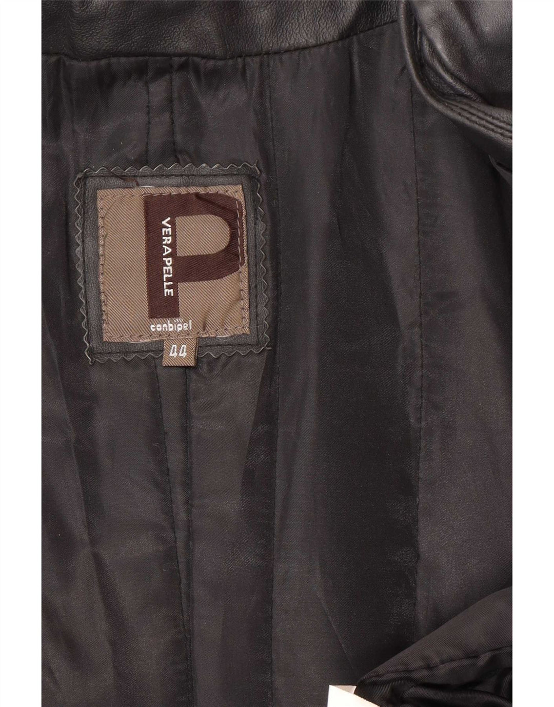 Conbipel Damen Ledermantel IT 44 Mittelschwarzes Leder
