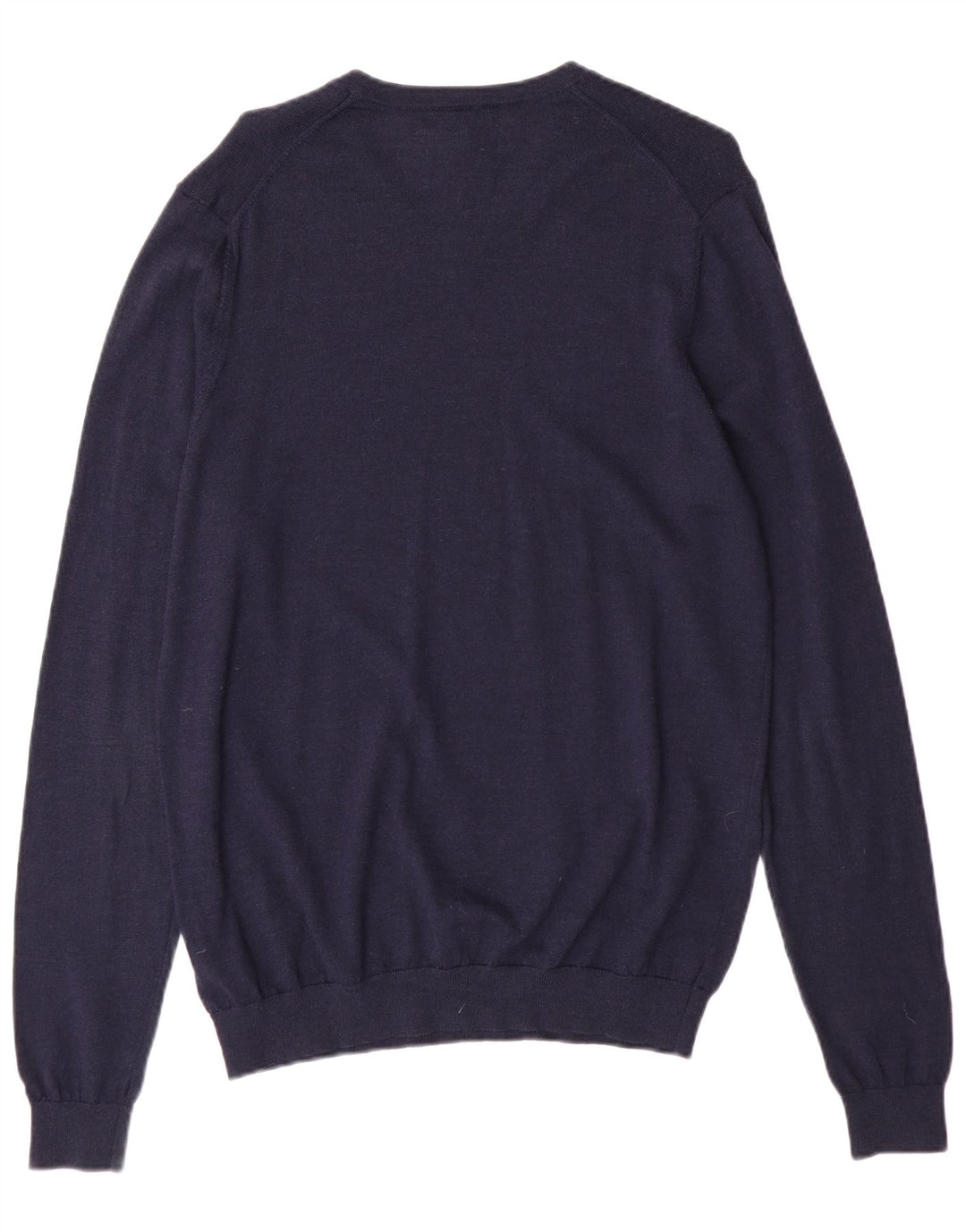 Marks & Spencer Herren-Pullover mit V-Ausschnitt aus mittelblauer Merinowolle