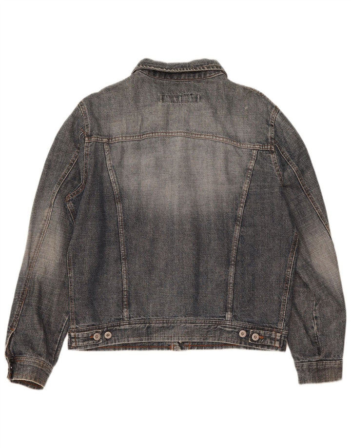 X-Cape Herren Jeansjacke UK 42 XL Blaue Baumwolle
