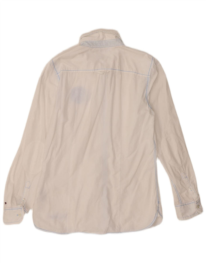 Tommy Hilfiger Damenhemd US 12 Large Weiße Baumwolle