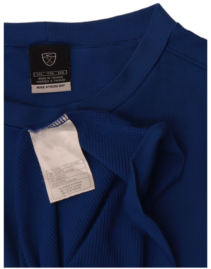 Nike Herren T-Shirt Top 2XL Blau Polyester