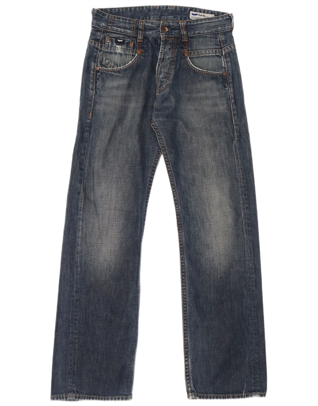 Gas Herren Bootcut Jeans W30 L32 Blaue Baumwolle
