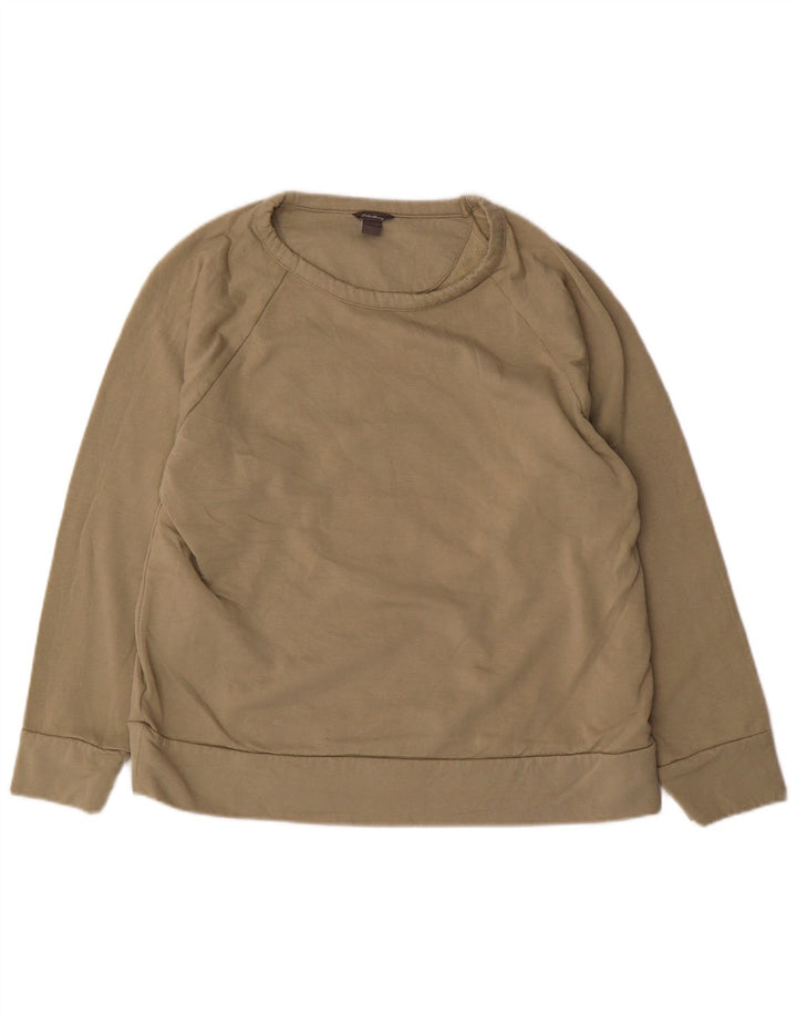 EDDIE BAUER Damen Sweatshirt Pullover UK 16 Large Khaki Polyester