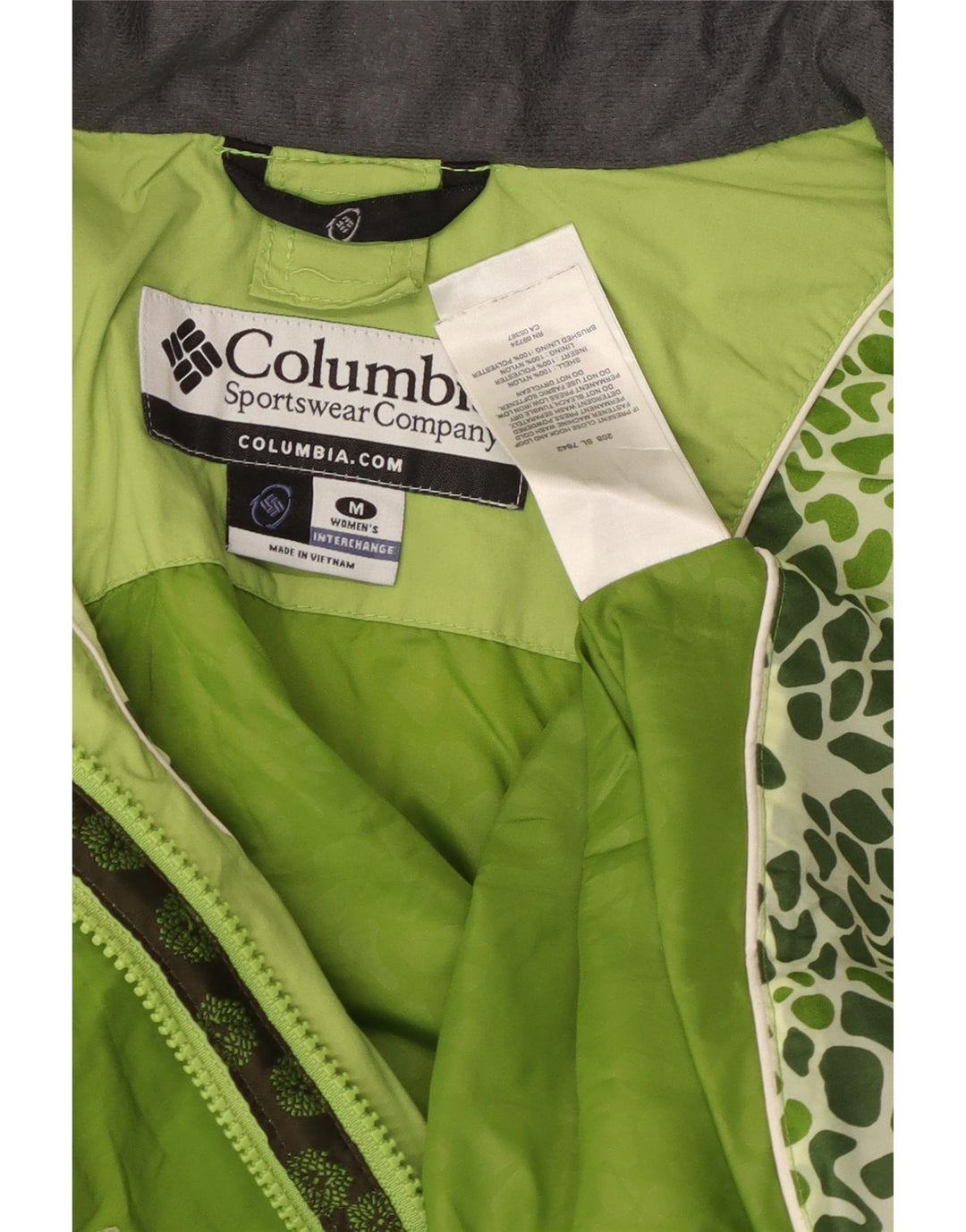 COLUMBIA Damen Interchange Regenjacke UK 14 Mittelgrüner Farbblock
