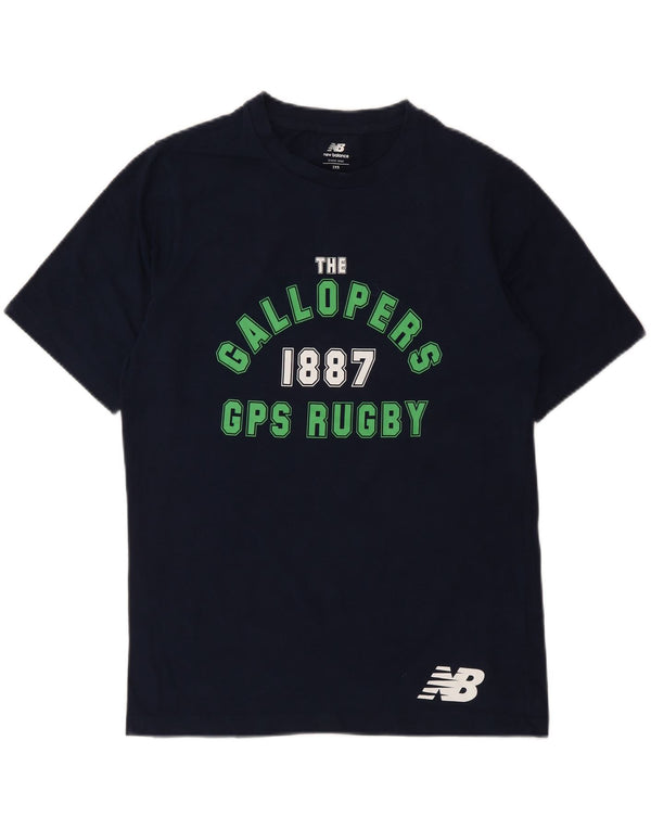 New Balance Mens Gallopers GPS Rugby Graphic T-Shirt Top 2XS Navy Blue