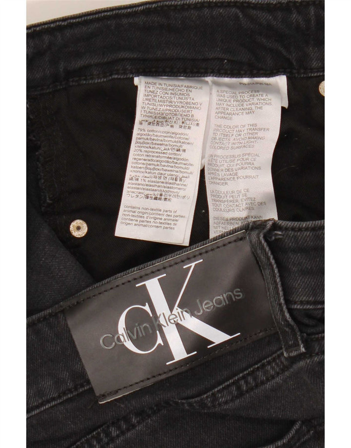 Calvin Klein Herren Slim Jeans W33 L32 Schwarze Baumwolle
