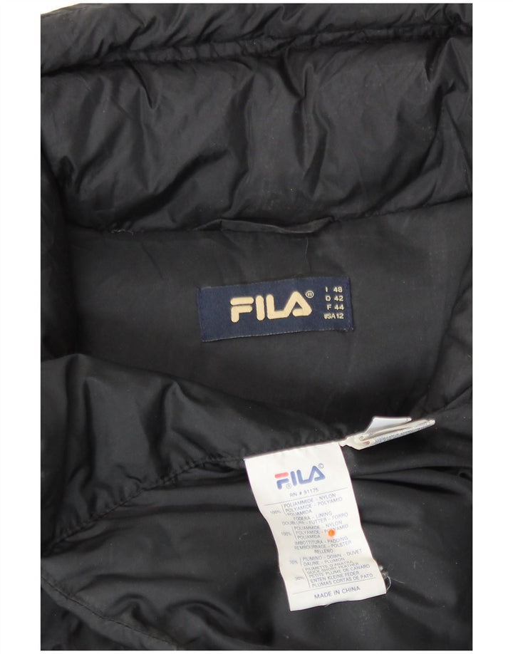 Fila Damen Wattierter Mantel IT 48 XL Schwarz Polyamid