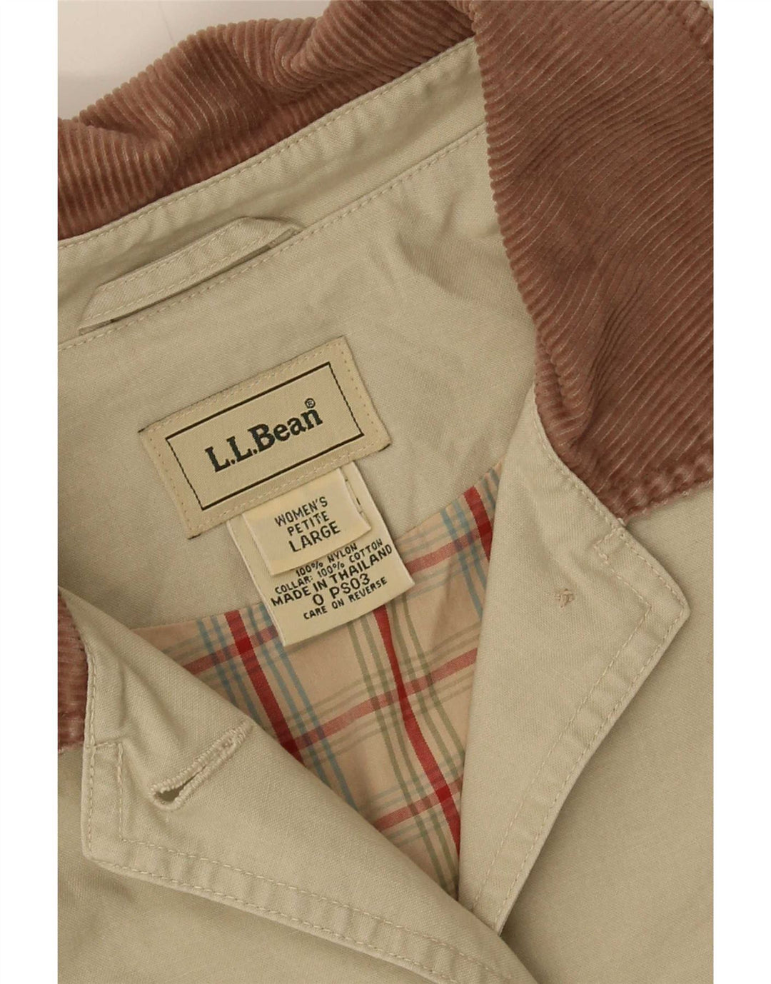 L.L.Bean Damen Übergroße Utility-Jacke UK 16 Large Beige Baumwolle