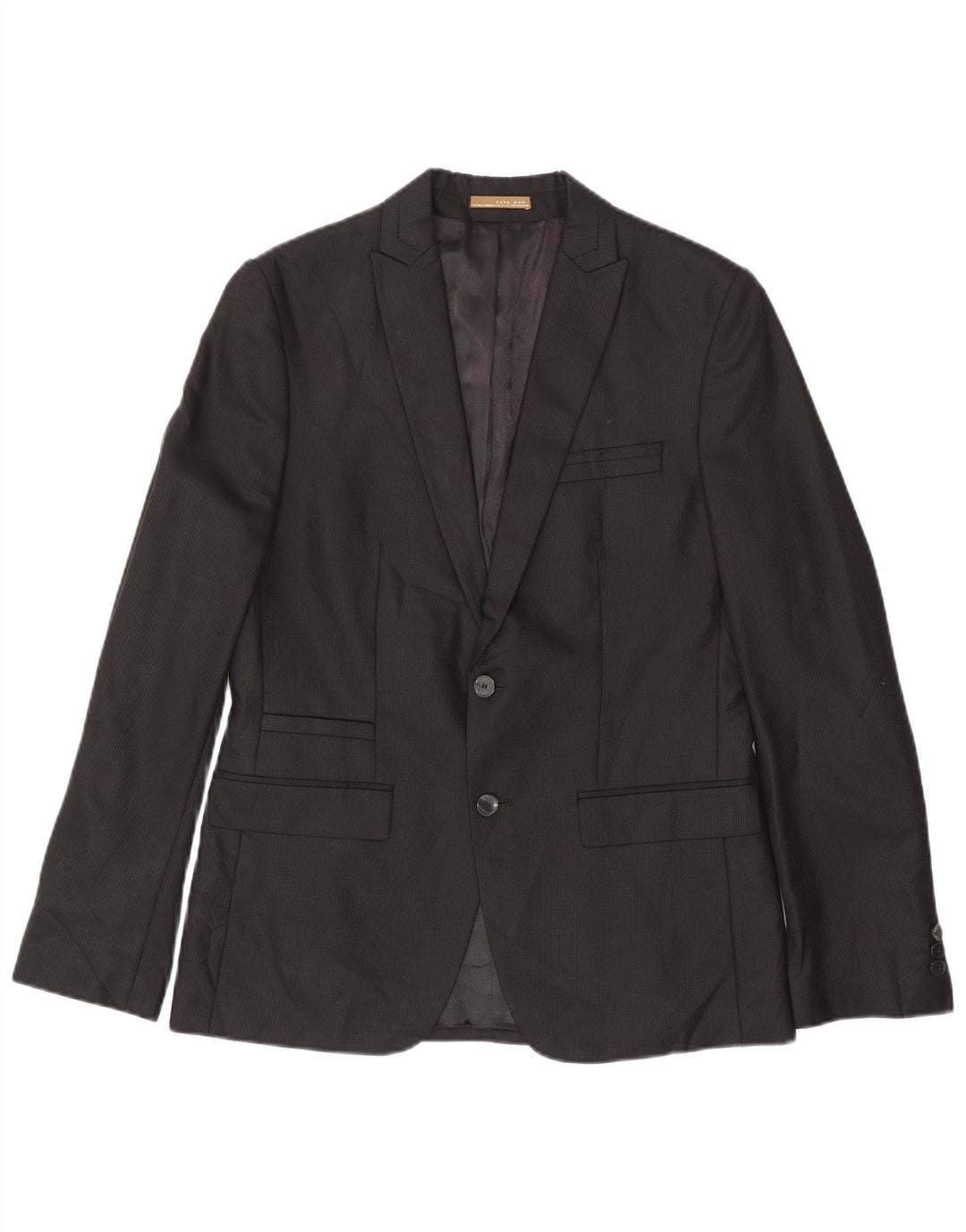 Zara Herren-Blazer mit 2 Knöpfen, EU 50, mittelschwarz, Nadelstreifen