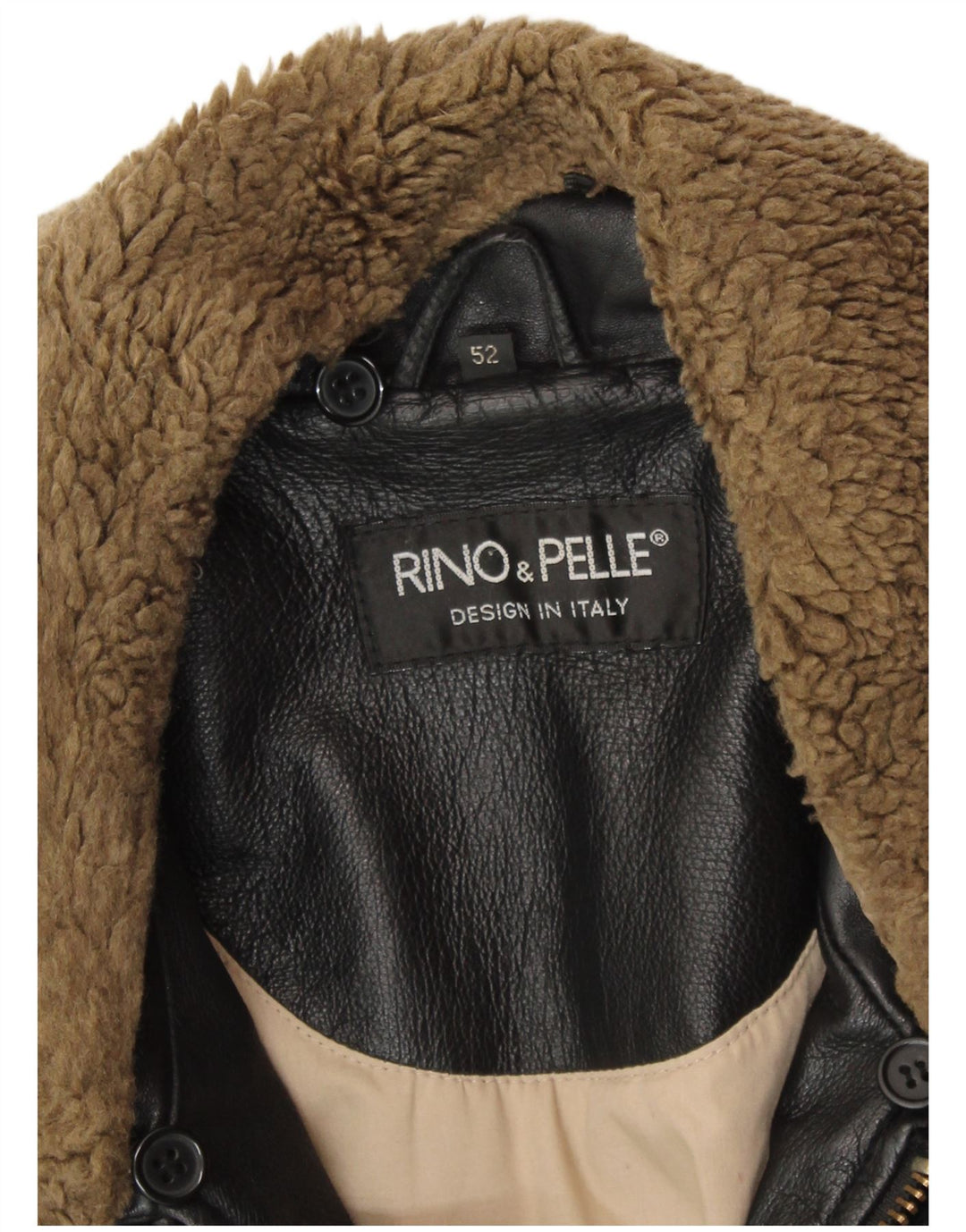 RINO & PELLE Herren Lederfliegerjacke IT 52 XL Schwarzes Leder