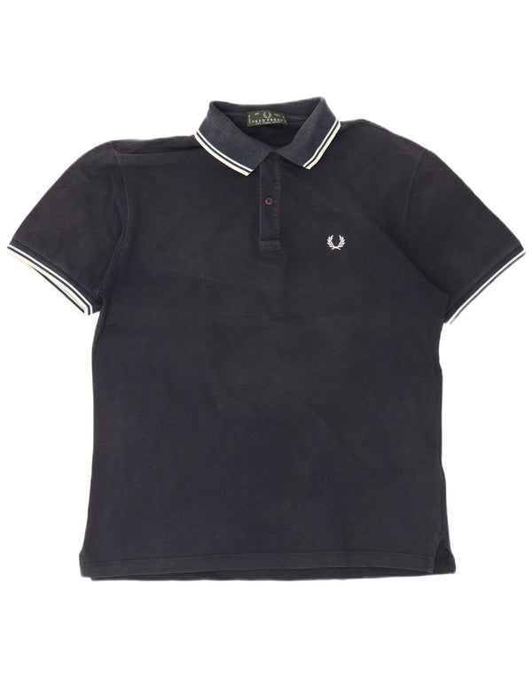 Fred Perry Mens Polo Shirt Large Navy Blue Cotton