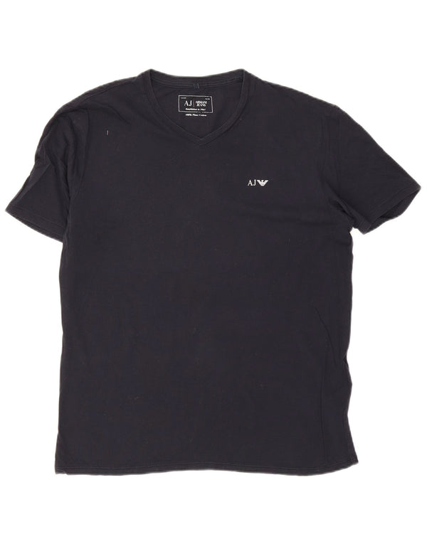 Armani Jeans Herren T-Shirt Top Large Marineblau Baumwolle