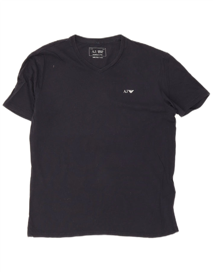 Armani Jeans Herren T-Shirt Top Large Marineblau Baumwolle