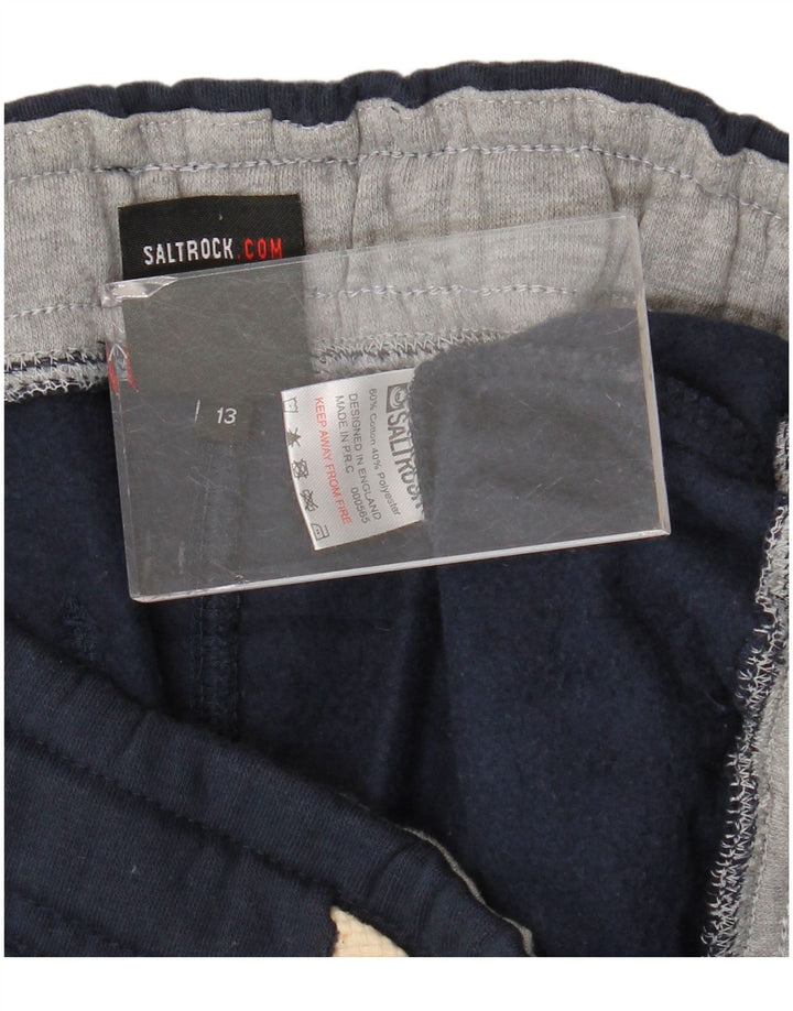 SALTROCK Jungen-Trainingshose mit Grafik, 12–13 Jahre, marineblaue Baumwolle