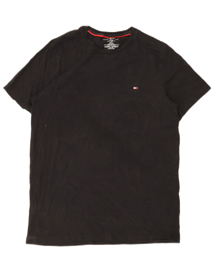 Tommy Hilfiger Herren T-Shirt Top Medium Schwarz Baumwolle
