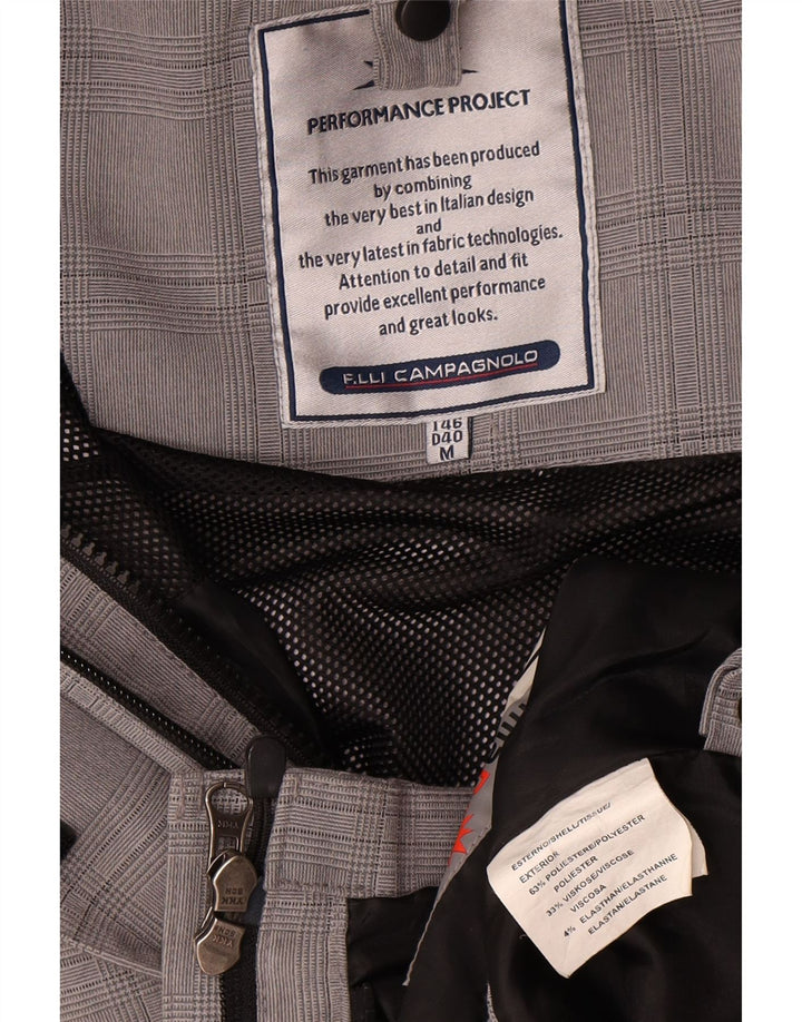F.LLI Campagnolo Damen-Regenjacke mit Kapuze, UK 14, Mittelgrau kariert