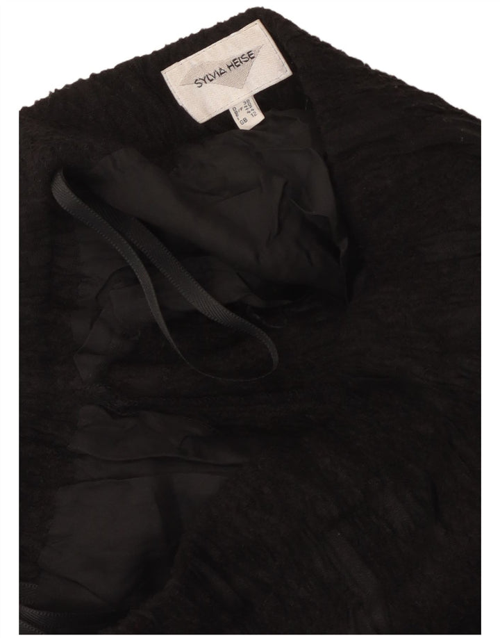 Sylvia Heise Damen Maxirock UK 12 Medium W28 Schwarze Viskose