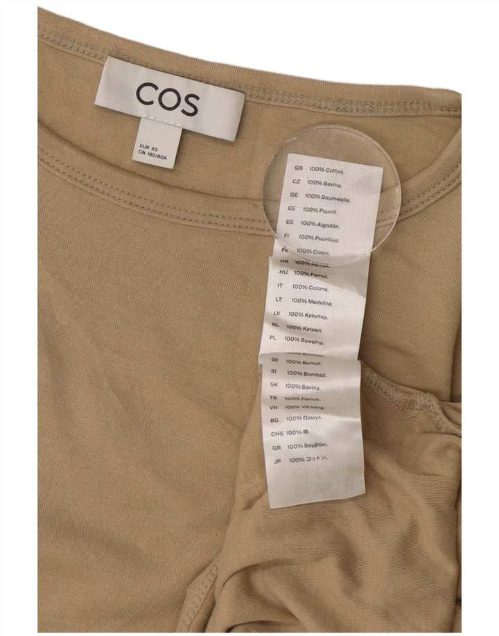 Cos Damen Übergroßes Top Langarm UK 6 XS Beige Baumwolle